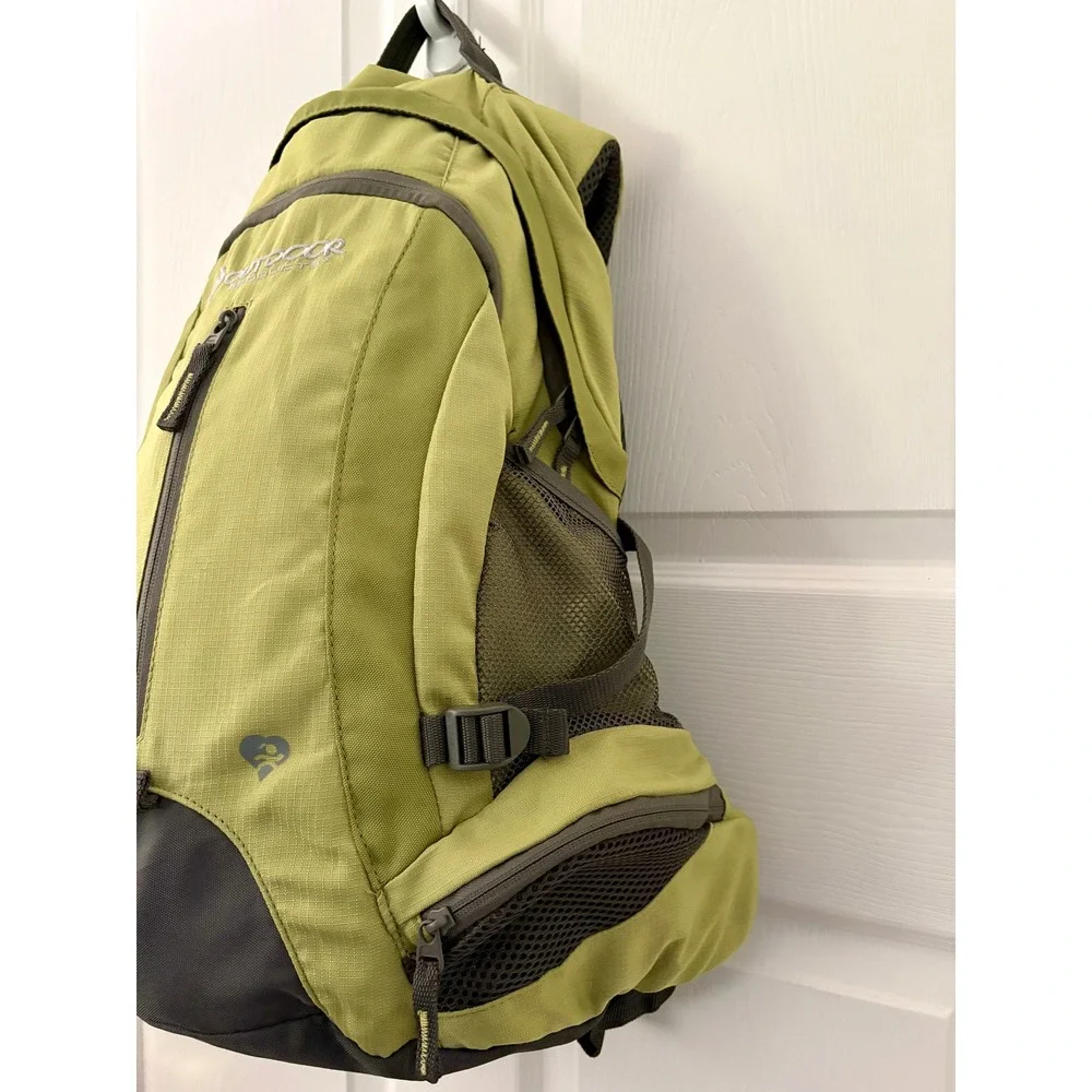 Outdoor Products Backpack Lime Green Ripstop Nylon Hiking School Bag 18in